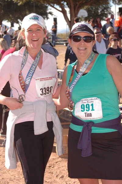 Dr. Theriot and Tina Witcher after the 2010 Tucson Marathon