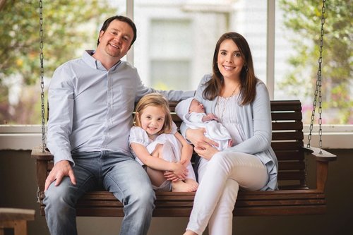Dr. Jeffrey Lusk and his wife Lauren Lusk in Shreveport with their two children