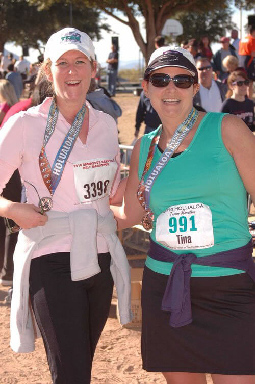 Dr. Theriot and friend at 2010 Tucson Marathon