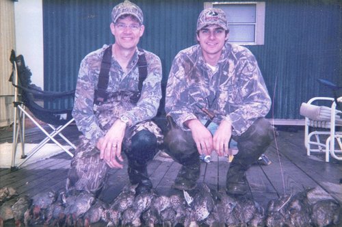 Dr. Walker duck hunting in Monroe, Louisiana.